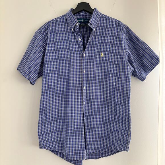 Ralph Lauren 100% Cotton Plaid Short Sleeve Button Down - Picture 1 of 5